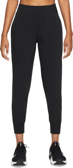 Nike Yoga Dri-FIT fleece 7/8 joggers in black, DM7037-010