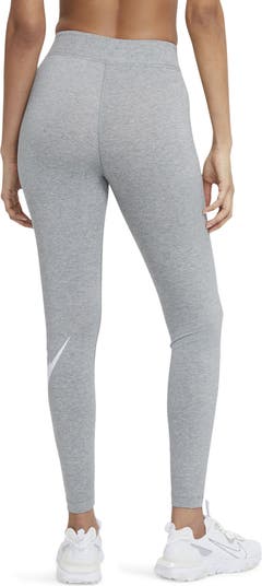 Nike Sportswear Essential 7/8 Mid-Rise Leggings Grey - DK GREY HEATHER/WHITE