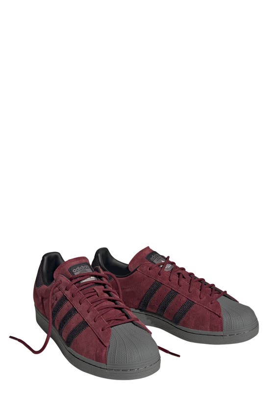 Adidas Originals Superstar Sneaker In Shadow Red/ Black/ Dark Green