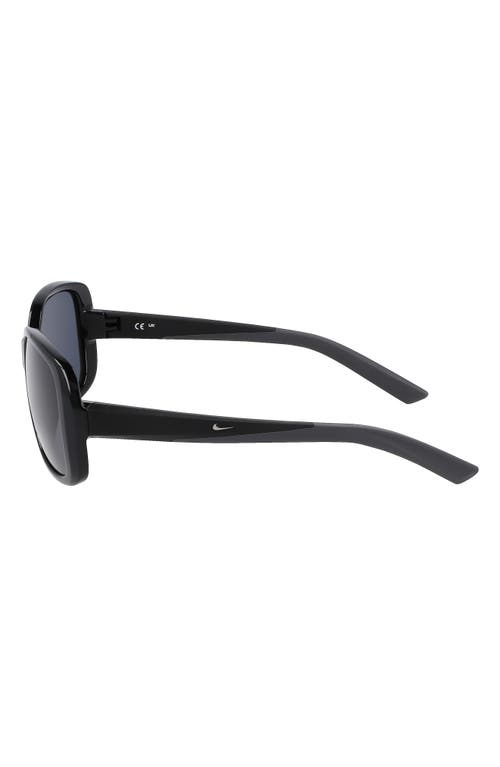 Shop Nike Audacious 135mm Square Sunglasses In Black/dark Grey