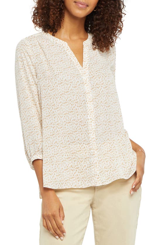 Nydj High/low Crepe Blouse In Joshua Dots