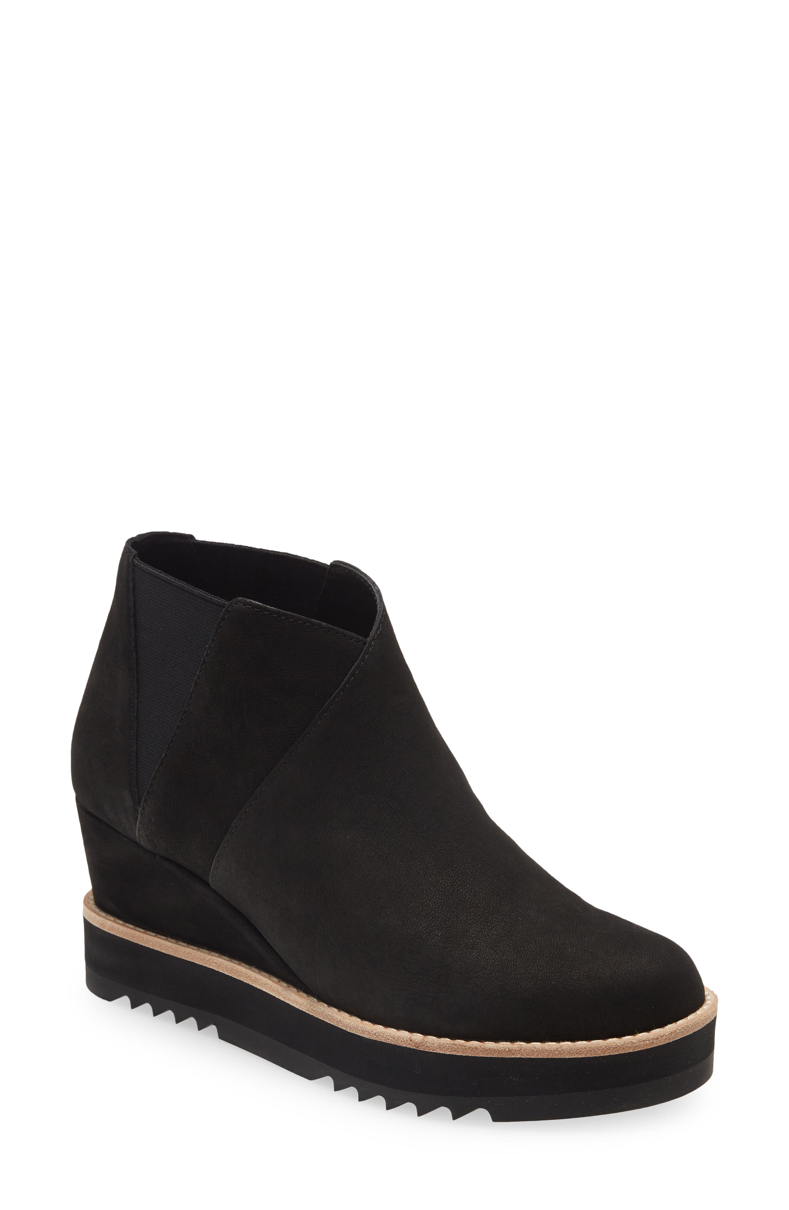 eileen fisher black suede booties