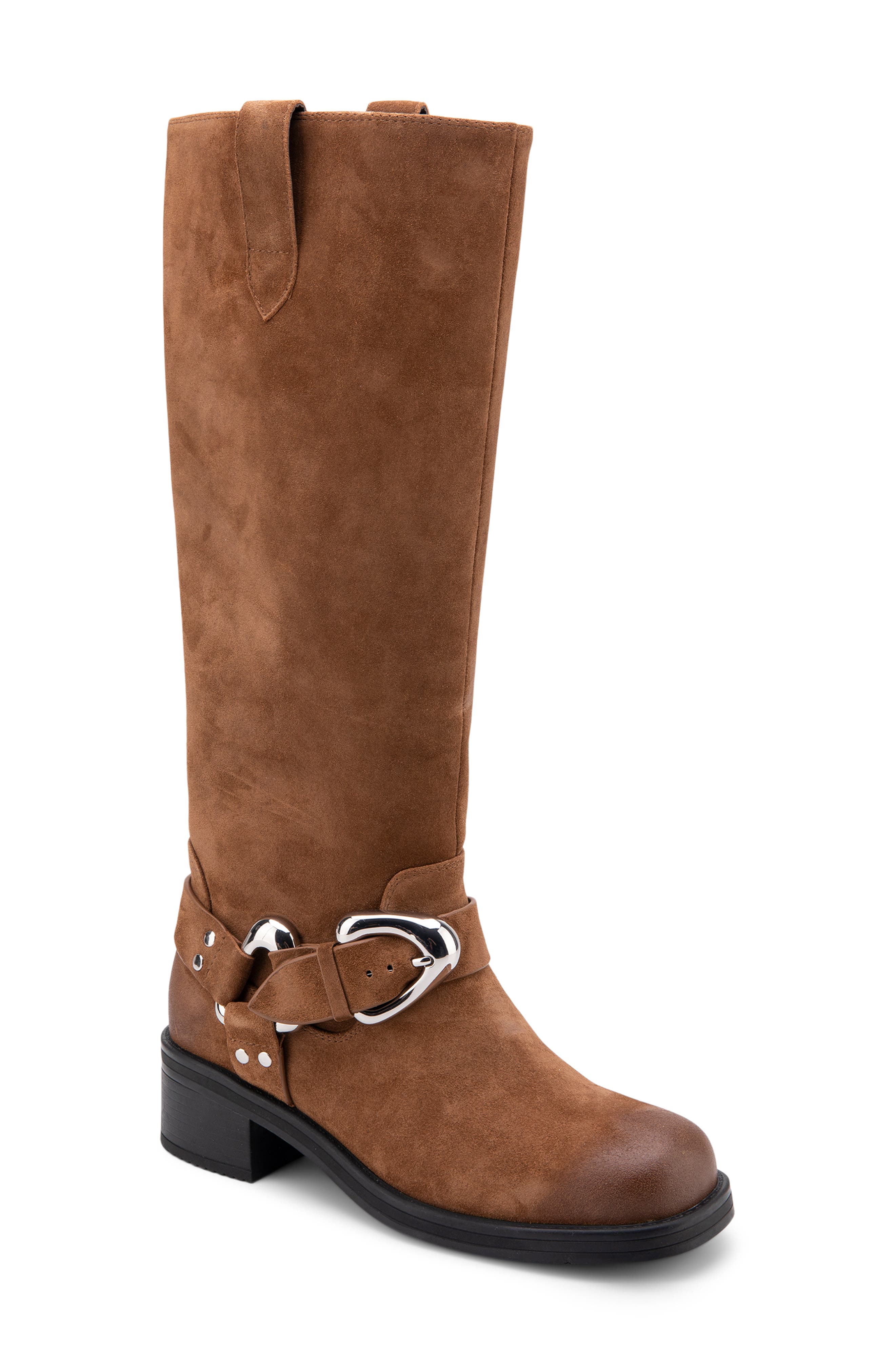 Aerosoles Marley Engineer Boot in Tobacco Suede 