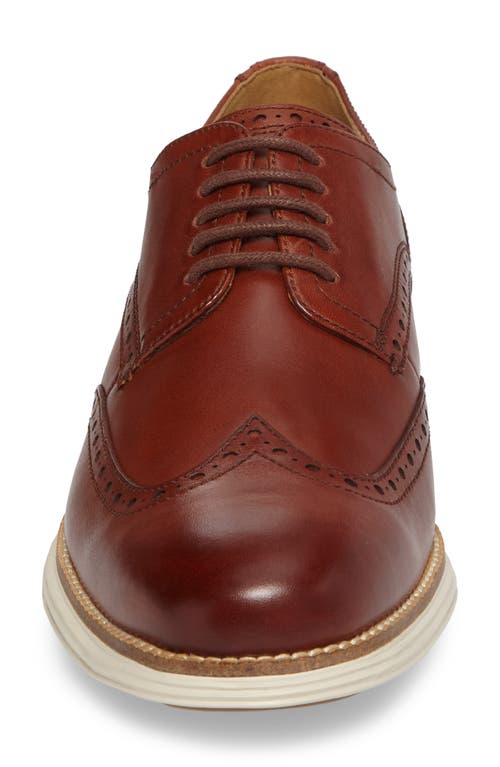 Cole Haan Originalgrand Wingtip Derby In Woodbury/ivory Leather