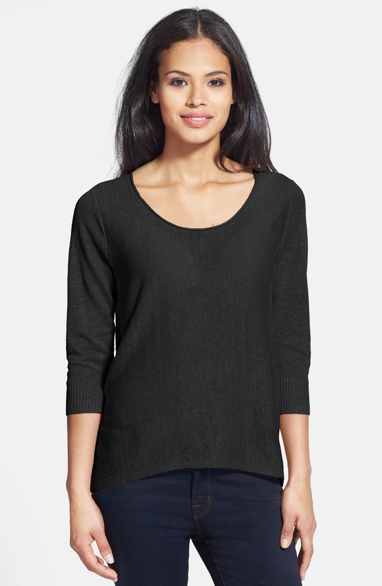 Eileen Fisher Scoop Neck Linen Sweater (Regular & Petite) | Nordstrom