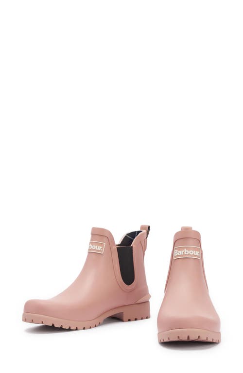 Shop Barbour Wilton Chelsea Rain Boot In Pink Rust