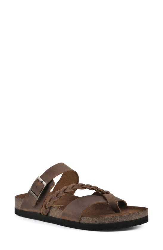White Mountain Footwear Hazy Leather Footbed Sandal In Whiskey/ Leather