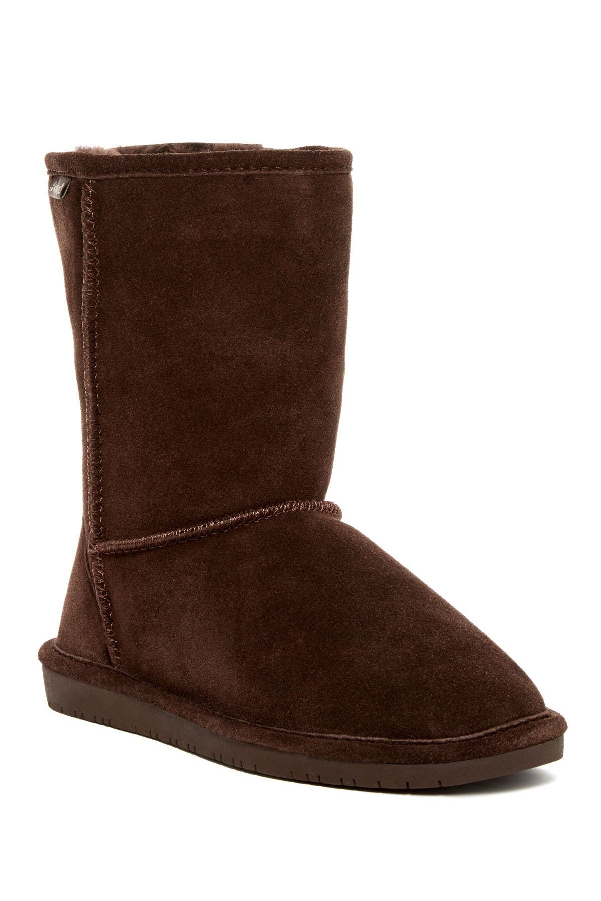 Bearpaw Emma Short Genuine Sheepskin Lined Boot In Dark Brown4