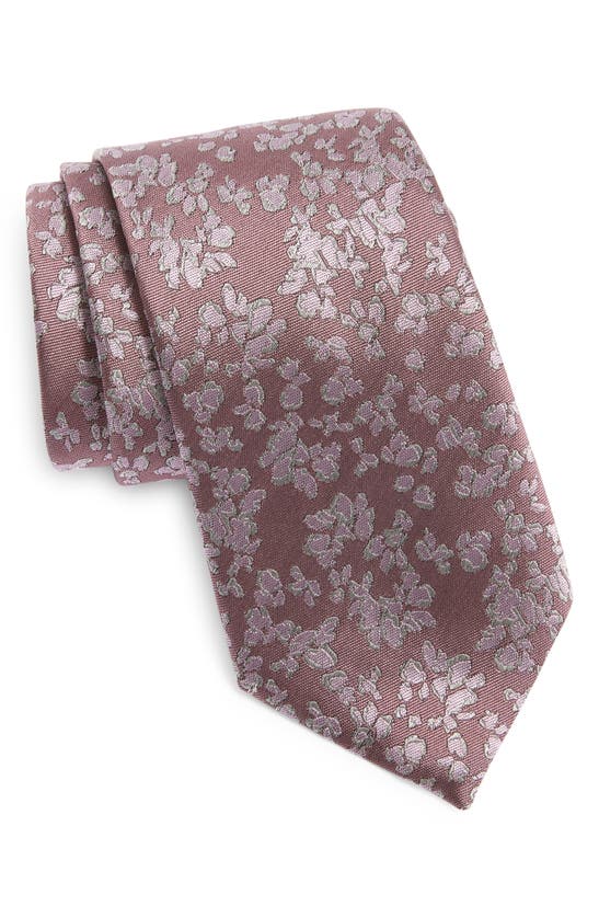 Shop Canali Floral Silk Tie In Pink