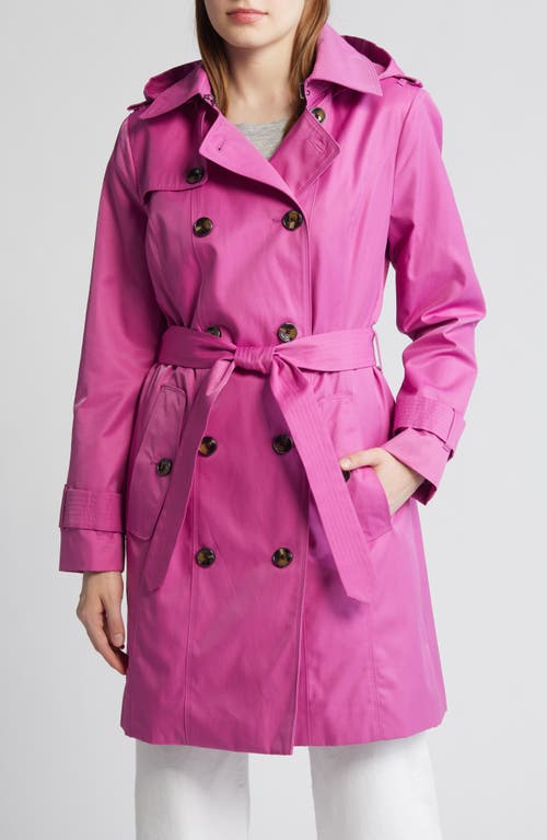 Water Repellent Belted Trench Coat in Orchid Flower