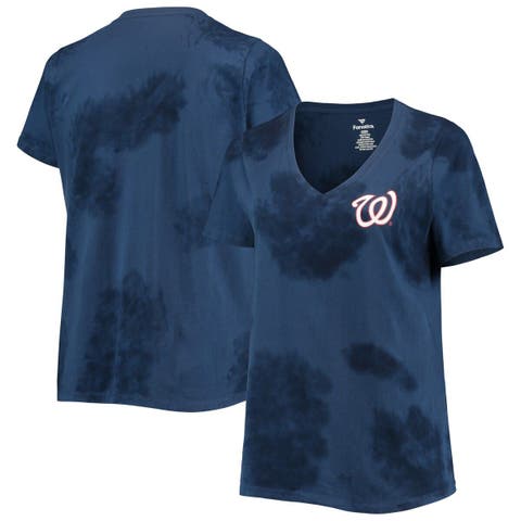 Profile Women's Navy Atlanta Braves Plus Size Americana V-Neck T-Shirt Size:3XL