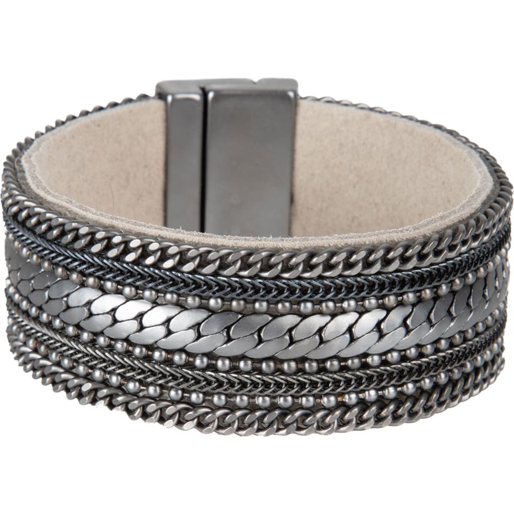 Saachi Mixed Chain Bracelet In Gray