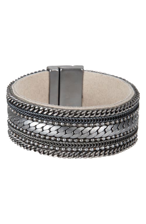 Shop Saachi Mixed Chain Bracelet In Gunmetal