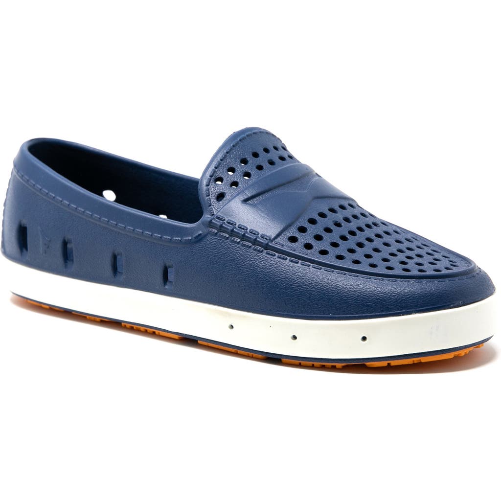 Shop Floafers Kids' London Loafer In Navy Peony/flame Orange
