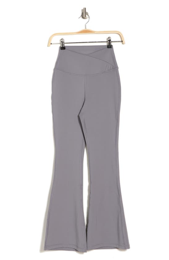 Yogalicious Lux Madison Crossover Flared Leggings In Night Owl