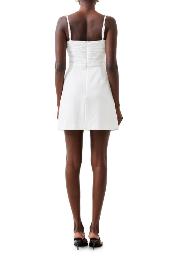 Shop French Connection Whisper Ruched Tulle Minidress In Summer White