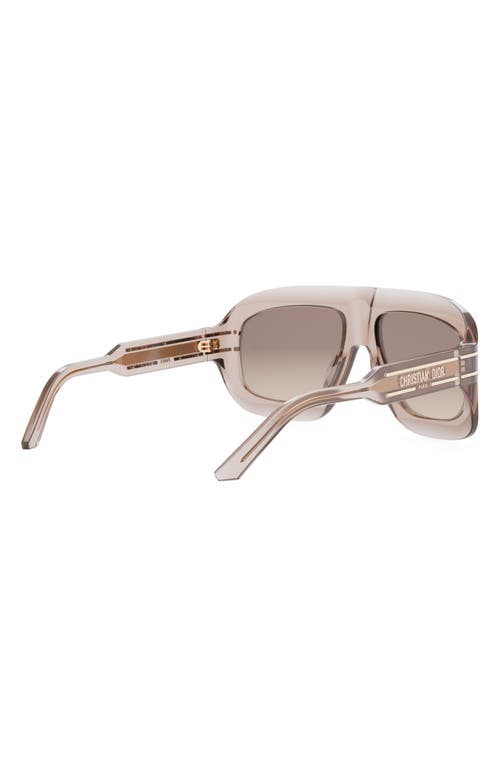 Shop Dior 'signature M1u 58mm Rectangular Sunglasses In Shiny Pink/gradient Roviex