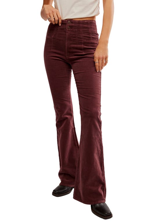 Shop Free People Jayde Seamed Corduroy Flare Pants In Chocolate Truffle