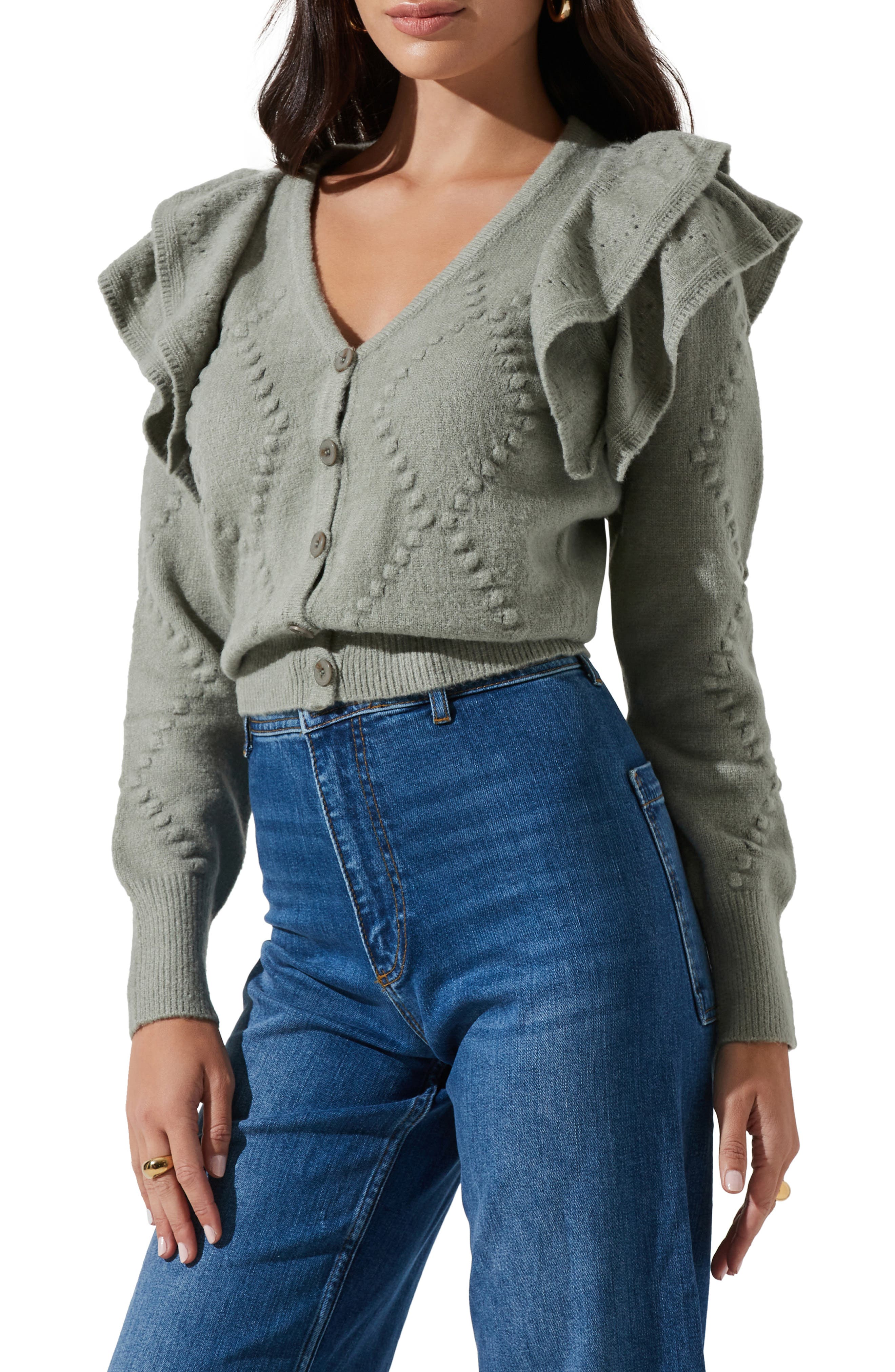 cardigan with ruffles