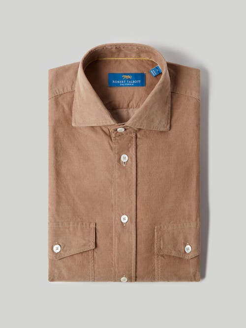 Shop Robert Talbott Butler Pinwale Shirt In Camel