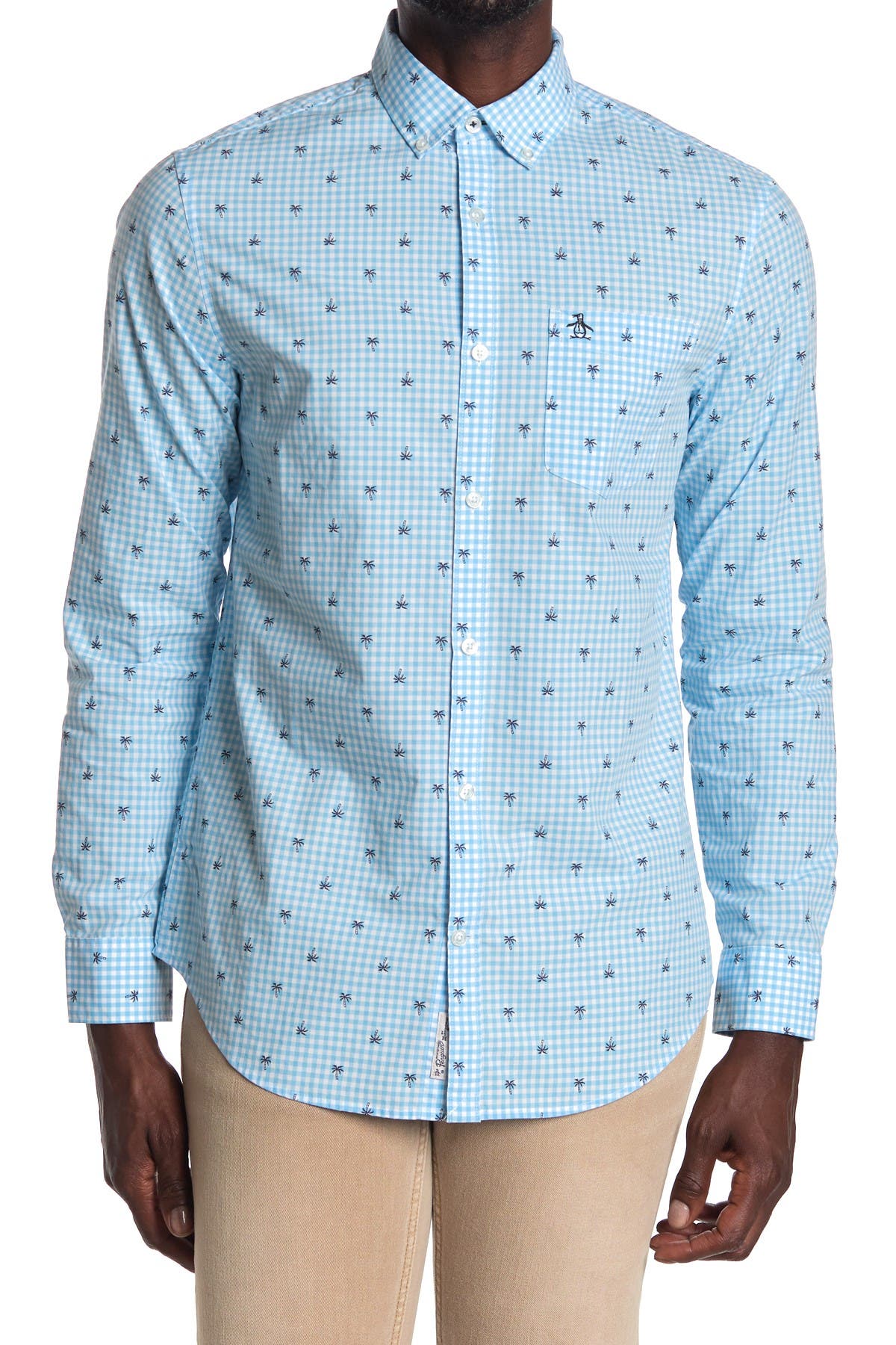 Original Penguin Boys Button Down Shirt Long Sleeve Collared Shirt