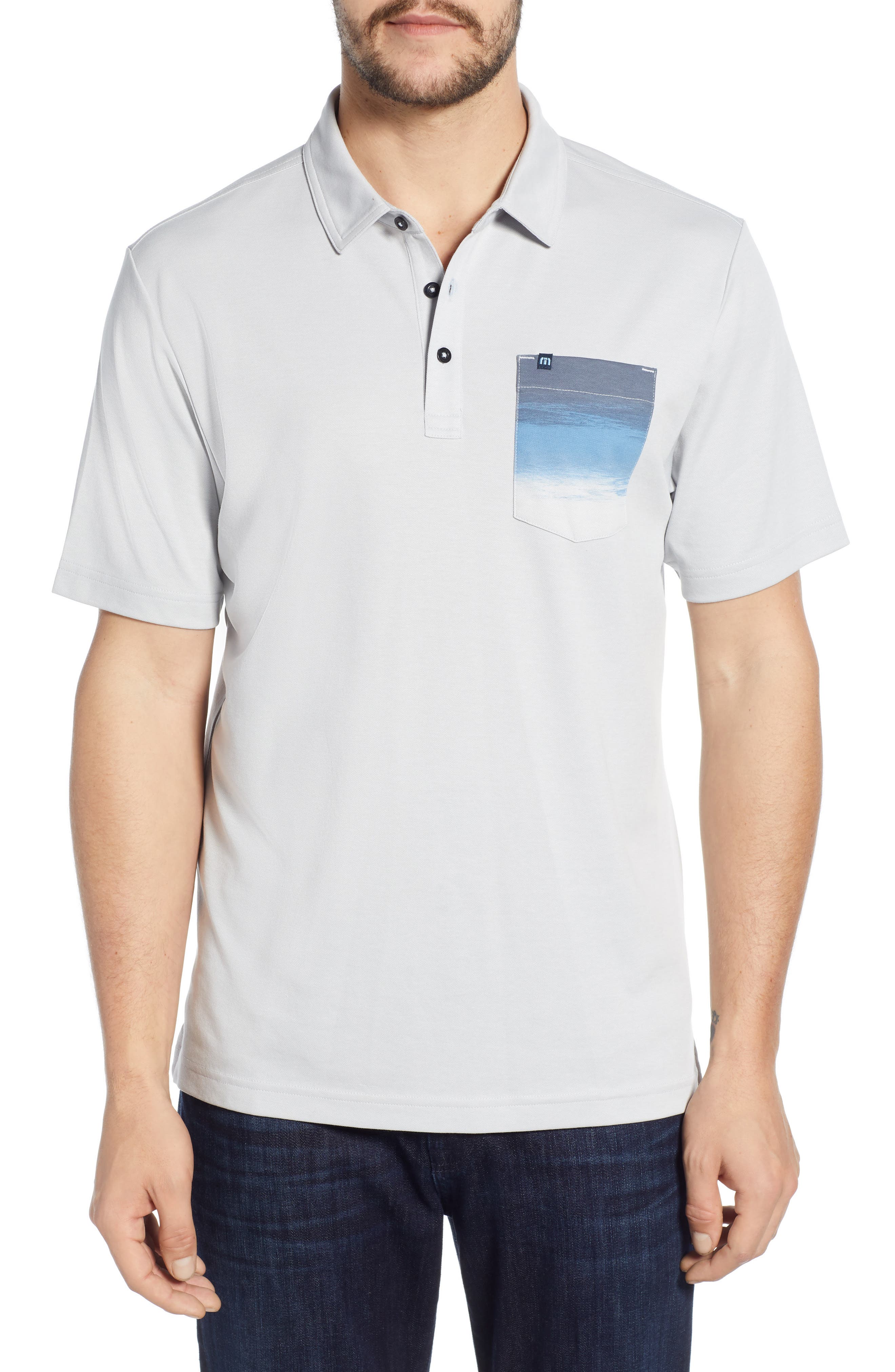 Travismathew Just A Blur Regular Fit Performance Polo, Grey