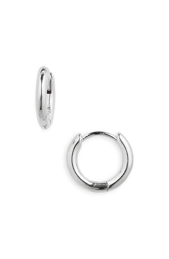 Shop Madewell Demi-fine Huggie Hoop Earrings In Sterling Silver