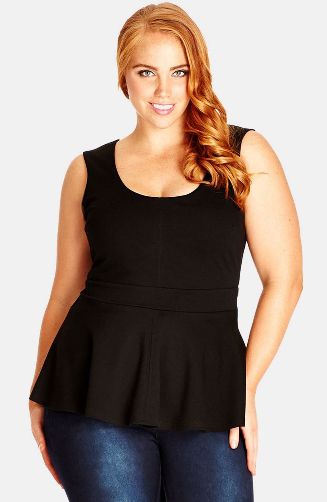City Chic Sleeveless Peplum Top (Plus Size) Nordstrom