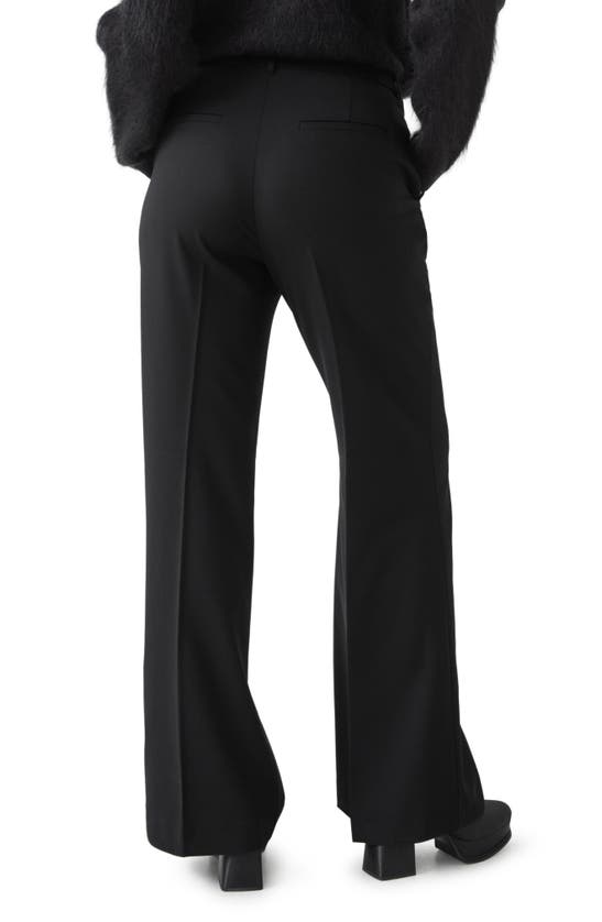 & Other Stories Tailored Pressed Crease Flare Leg Trousers In Black
