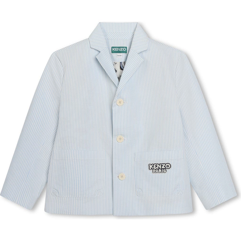 Kenzo Stripe-pattern Cotton-blend Blazer In Blue/ivory Stripe