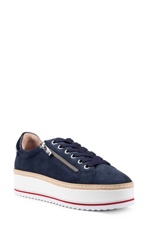 Side Zip Platform Sneaker in Navy