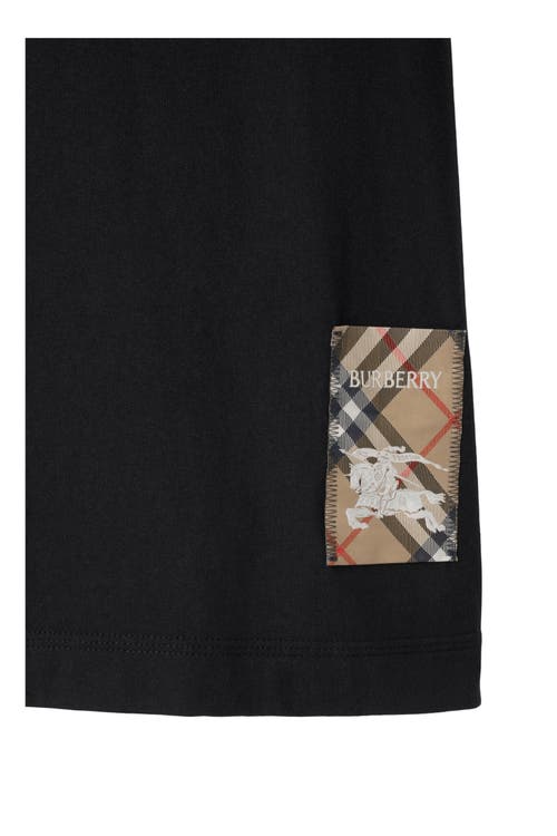 Burberry Mens Black Logo-patch Regular-fit Cotton-jersey T-shirt In Black