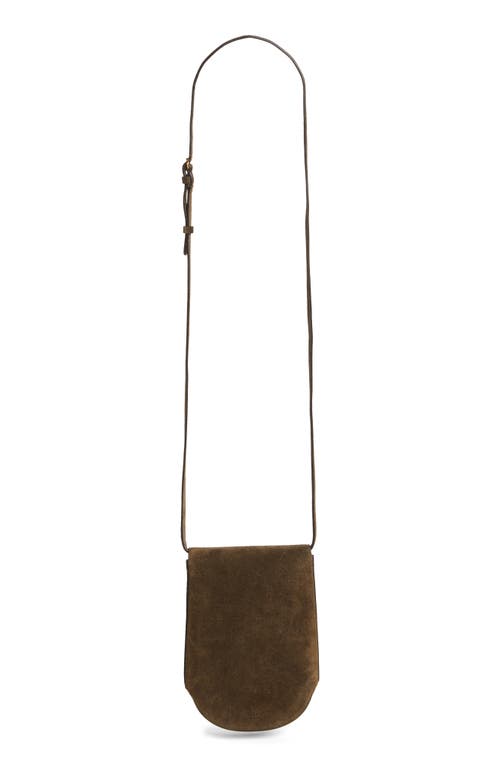 Savette Tondo Suede Crossbody Pouch In Mink