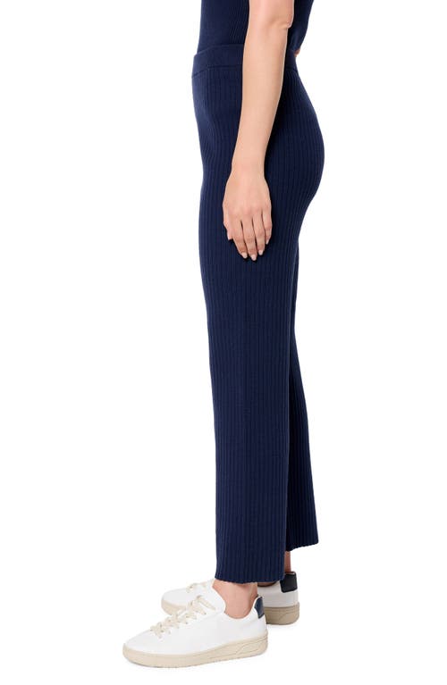 Shop Nz Active By Nic+zoe Unwind Wide Leg Rib Knit Pants In Ink