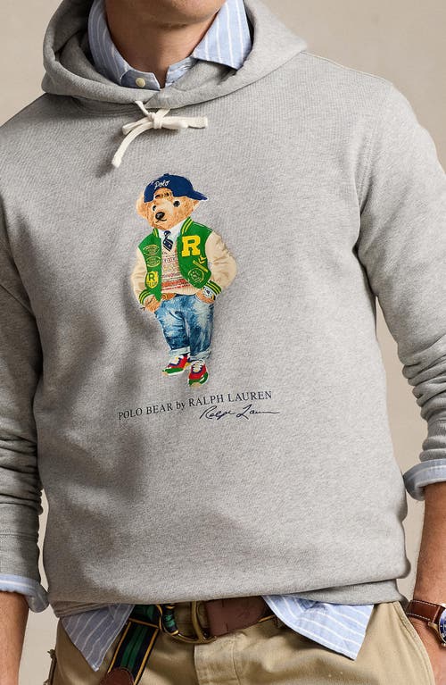 Shop Polo Ralph Lauren Varsity Bear Graphic Hoodie In Andover Heather Bear