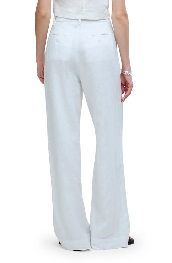 Shop Madewell The Harlow Linen Wide Leg Pants In Eyelet White