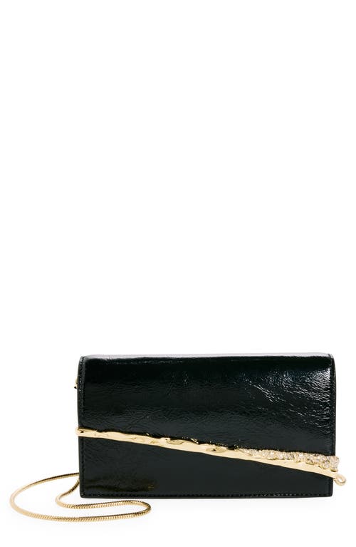 Alexis Bittar Angular Crinkle Patent Leather Crossbody Bag in Black 