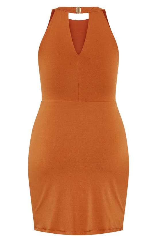 Shop City Chic Roxie Ruched Sleeveless Dress In Gingerbread