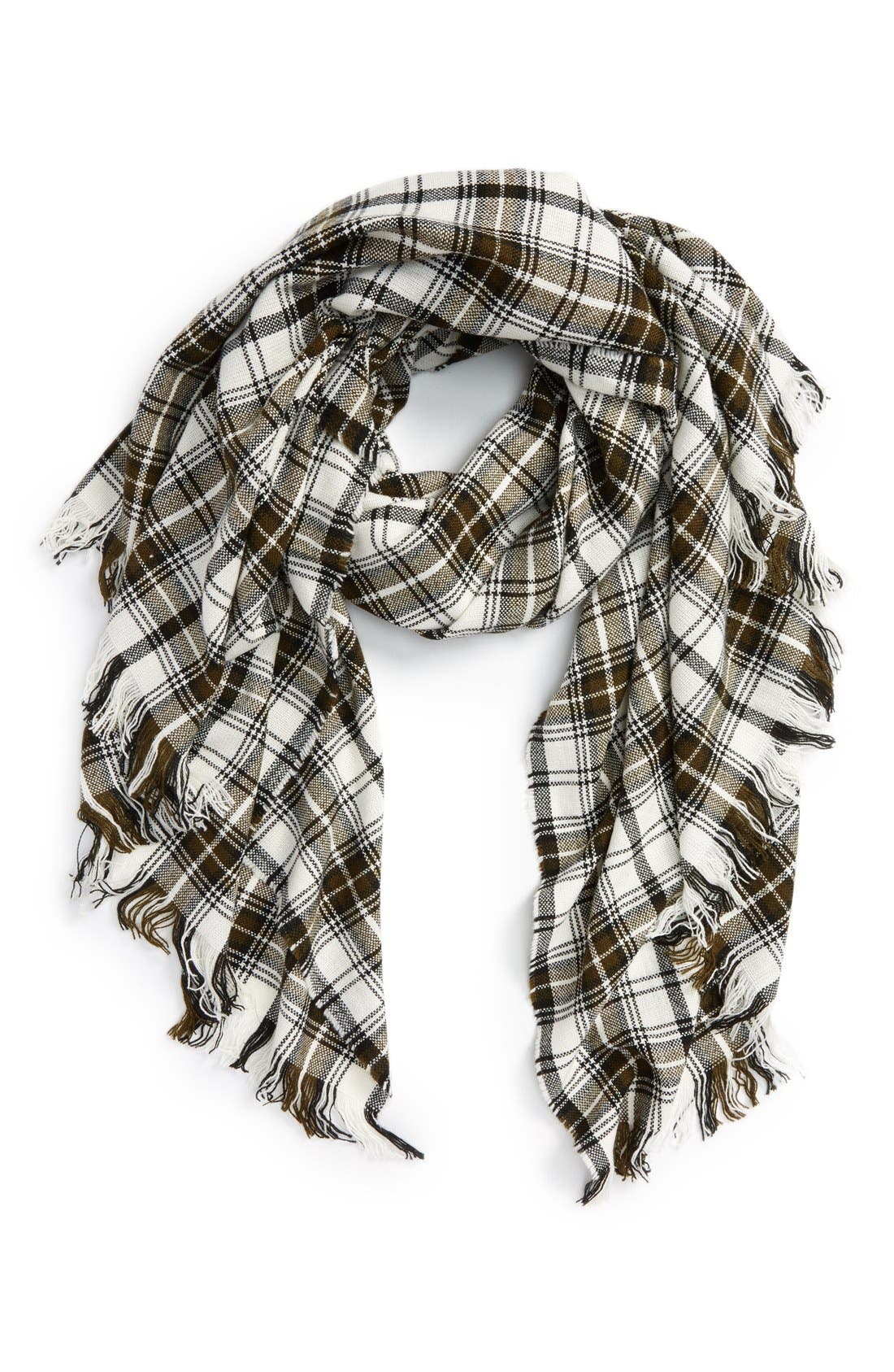 Maison Scotch Modal & Wool Plaid Scarf Nordstrom