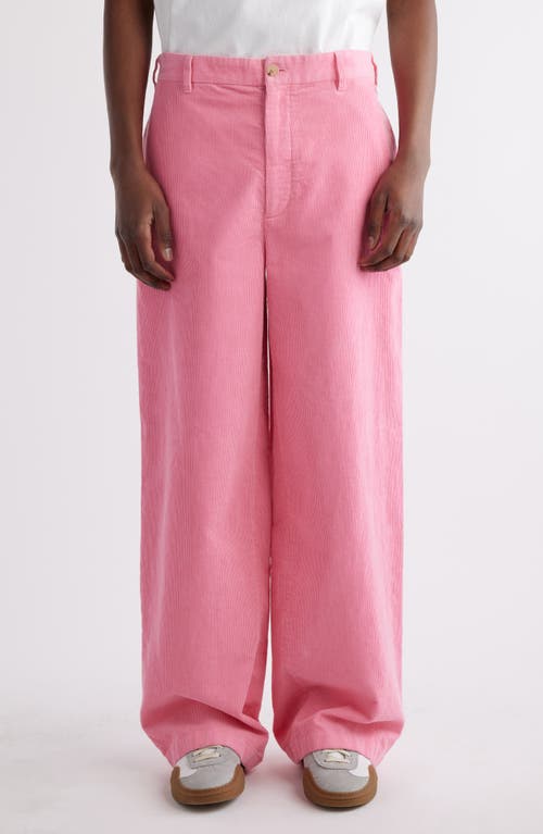 Acne Studios Micro Face Patch Corduroy Pants Tango Pink at Nordstrom,