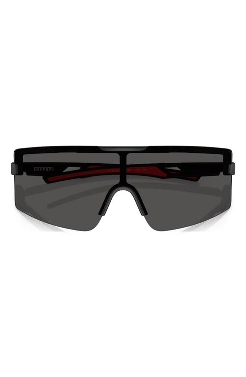 Scuderia Ferrari 43mm Rectangular Sunglasses In Matte Black