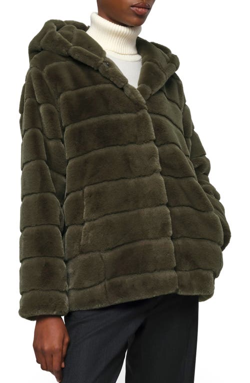 Shop Apparis Goldy Recycled Polyester Pluche™ Faux Fur Coat In Juniper