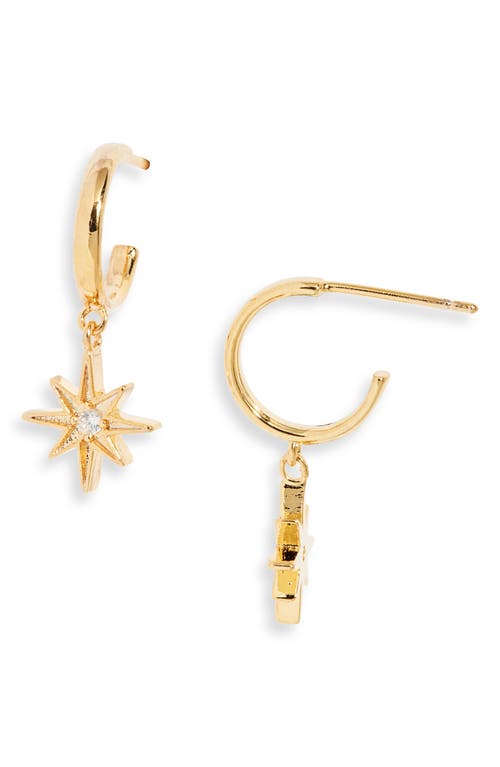 North Star Huggie Hoop Earrings in Gold