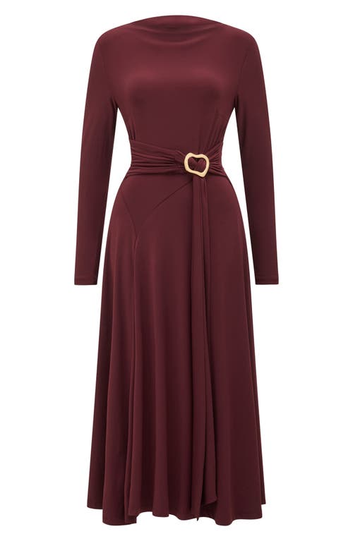 Shop Ever New Roxanna Belted Long Sleeve Handkerchief Hem Dress In Imperial Port