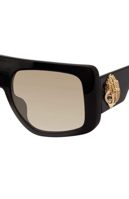 Kurt Geiger London 62mm Oversize Rectangular Sunglasses In Black/brown Gold