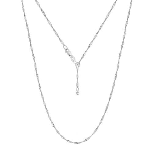 Donatello Gian Sterling Silver Adjustable Singapore Chain In Silver