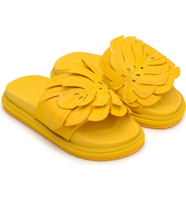 FARM RIO Monstera Leaf Slide, Main, color, YELLOW