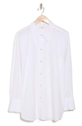Vince Oversize Cotton Button-up Shirt In Optic White