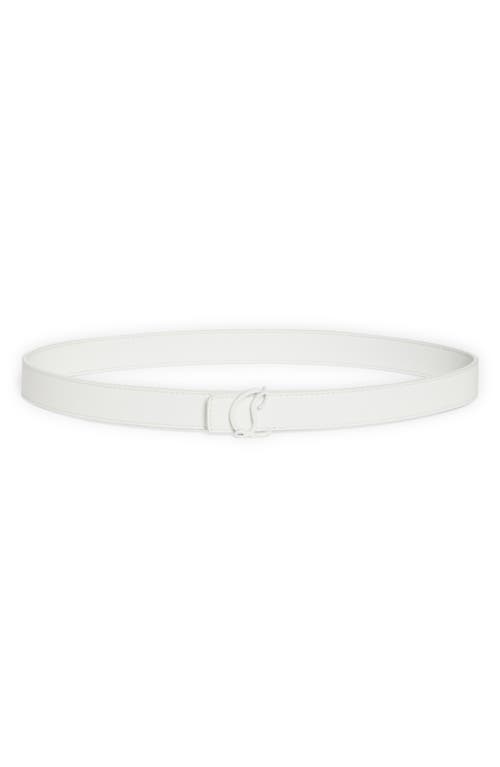 Christian Louboutin Cl Monogram Buckle Leather Belt In W240 Bianco/bianco