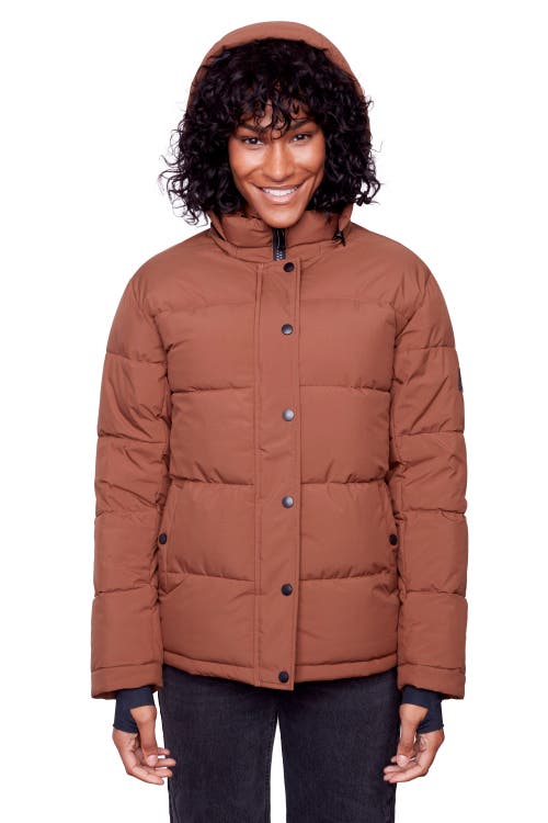 Alpine North Forillon Women's Vegan Down (recycled) Short Quilted Puffer Jacket In Maple